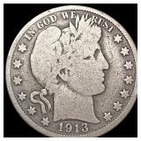 1913 Barber Half Dollar NICELY CIRCULATED