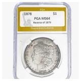 1878 REV 79 Morgan Silver Dollar PGA MS64