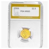 1926 $2.50 Gold Quarter Eagle PGA MS65