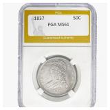 1837 Capped Bust Half Dollar PGA MS61