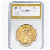 1914-S $20 Gold Double Eagle PGA MS64+