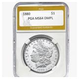 1880 Morgan Silver Dollar PGA MS64 DMPC