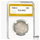 1908-D Barber Half Dollar PGA MS63