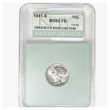 1941-S Mercury Silver Dime NTC MS65 FB