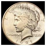 1921 Silver Peace Dollar NEARLY UNCIRCULATED