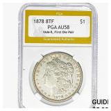 1878 8TF Morgan Silver Dollar PGA AU58 VAM-9, FDP