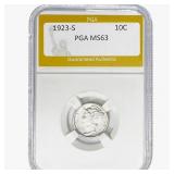 1923-S Mercury Silver Dime PGA MS63