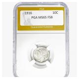 1916 Mercury Silver Dime PGA MS65 FSB