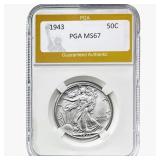 1943 Walking Liberty Half Dollar PGA MS67