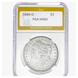 1886-O Morgan Silver Dollar PGA MS63