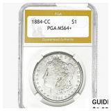 1884-CC Morgan Silver Dollar PGA MS64+