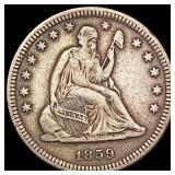 1859-O Seated Liberty Quarter LIGHTLY CIRCULATED