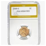 1909-S Wheat Cent PGA MS64 RED