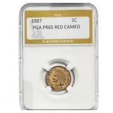 1887 Indian Head Cent PGA PR65 RED CAMEO