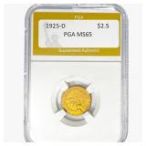 1925-D $2.50 Gold Quarter Eagle PGA MS65