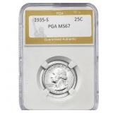 1935-S Washington Silver Quarter PGA MS67