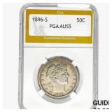 1896-S Barber Half Dollar PGA AU55