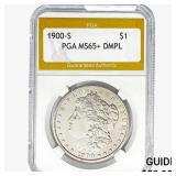 1900-S Morgan Silver Dollar PGA MS65+ DMPL