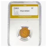 1863 Indian Head Cent PGA MS64