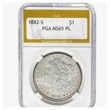 1882-S Morgan Silver Dollar PGA MS65 PL