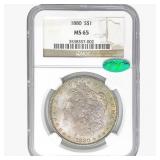 1880 Morgan Silver Dollar NGC MS65 CAC