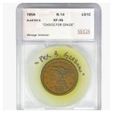 1856 Slanted 5 Braided Hair Large Cent SEGS XF45