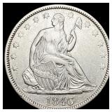 1846 Seated Liberty Half Dollar LIGHTLY CIRCULATED