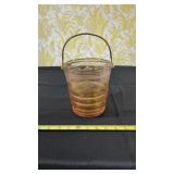 PINK DEPRESSION GLASS ICE BUCKET