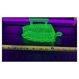 URANIUM GLASS BUTTER DISH