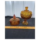 Amber Glass Candy Dishes