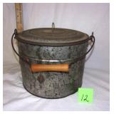 vintage metal bucket w/lid