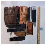 lot of knife sheaths