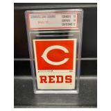 Vintage Cincinnati Reds Sticker Card Graded 10