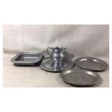 Vtg WILTON Pewter Serving Trays, Pitcher