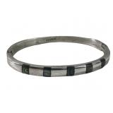 Mexico .925 Silver Inlayed Bangle Bracelet