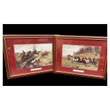 2 Framed Fox Hunt Prints by George Wright