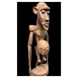 Late 19th Century Luba/ Baluba Tribe 12in Carved