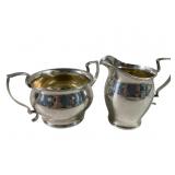 Vintage Sterling Silver Creamer & Sugar Bowl