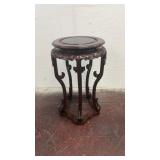 Tall Carved Red Wood Chinese Pedestal/Table