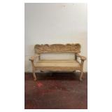 Vintage Hand Carved Bench W/Squirels