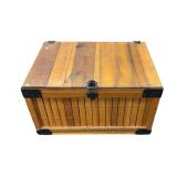 Wooden Storage Chest with Metal Hinges and Handles