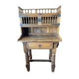 Colombian Wooden Writing Desk with Upper Storage