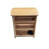 Light Wood Open Shelf Table