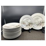 Set of 12 Oriental Dessert Plates With Sweet Plate