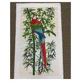 Beautiful parrot cotton panel from St. Lucia