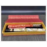 Two sets of Wooden chopsticks in presentation box