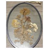 Pressed Flowers Preserved On Glass Display - 11"