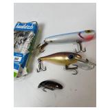 (3) Fishing Lures - Chug Bug ; Kwikfish; Rapala