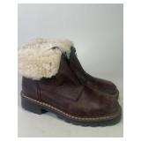 Sherpa Lined Leather Boots Womens Size 9.5 B -