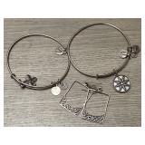 (2) Alex & Ani Bracelet Energy With Charms &